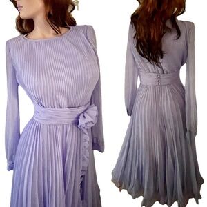 MISS ELLIETTE California VINTAGE 70s Accordion Pleat Dress Size 6